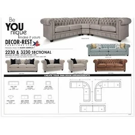 Transitional Customizable Tufted Back Sofa